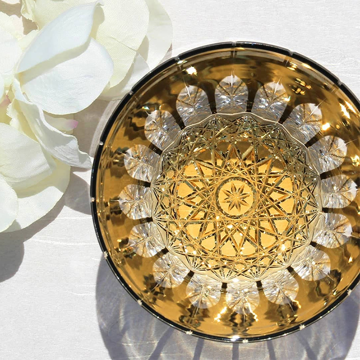 Kaleidoscope Inspired Whiskey Glass - Delicate Cutting Sparkling Crystal Tumbler