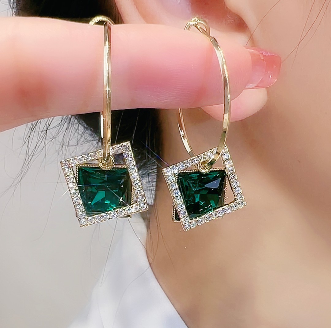 Fashion Diamond Square Crystal Earrings - BUY 2 GET 10% OFF & FREE SHIPPING