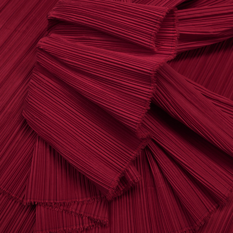 Wine Red Allenic Pleated Decoration Printmaking Fabric