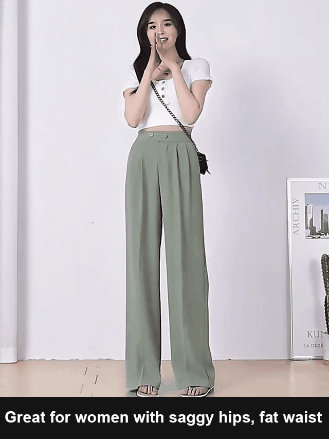 Figure-flattering versatile high-waisted wide leg trousers(Buy 2 pieces for free shipping)
