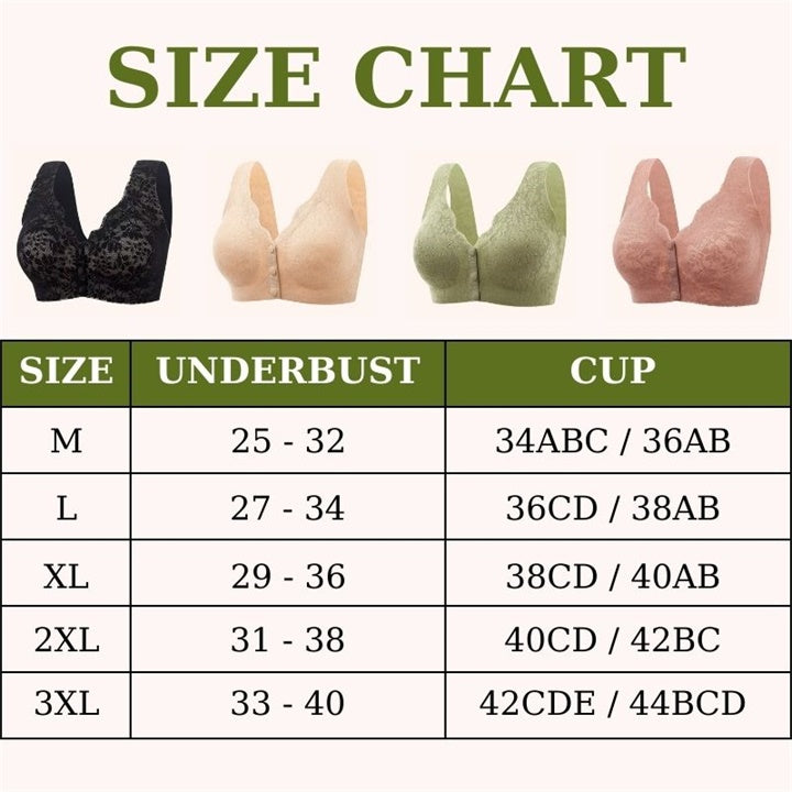 ✨LAST DAY SALE 60% – Zero Feel Lace Full Coverage Front Closure Bra