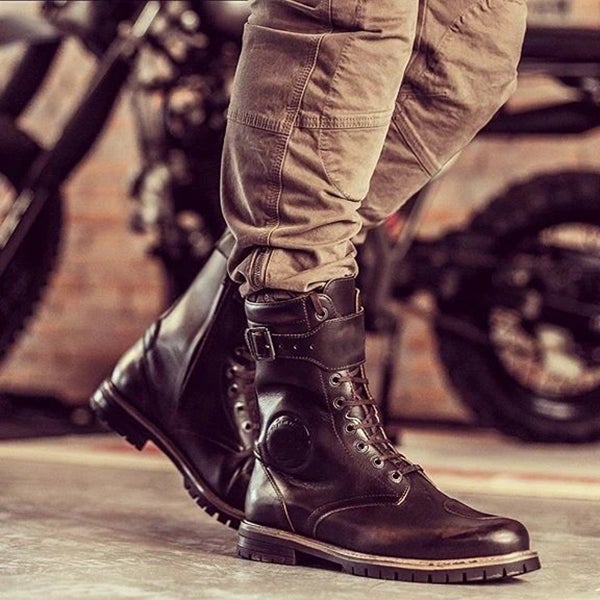 Chicinskates Men's Fashion Round Toe Moto Boots