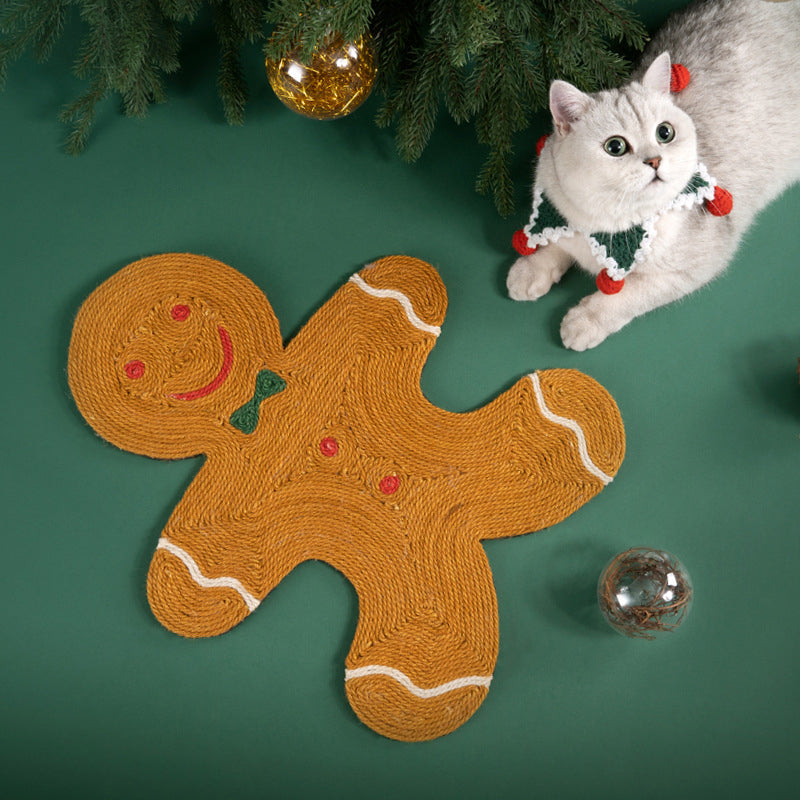 Large Gingerbread Man Cat Scratching Pad