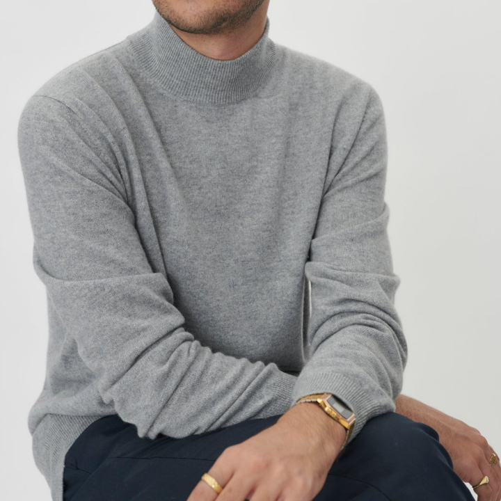 Men's Half Turtleneck Sweater - Casual Knit Pullover Clothing