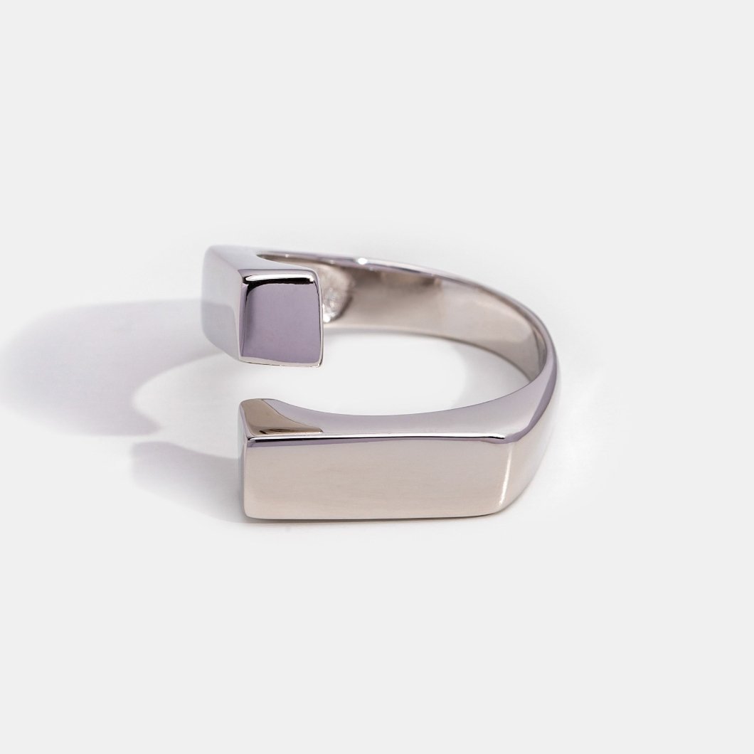Aria Geometric Silver Statement Ring