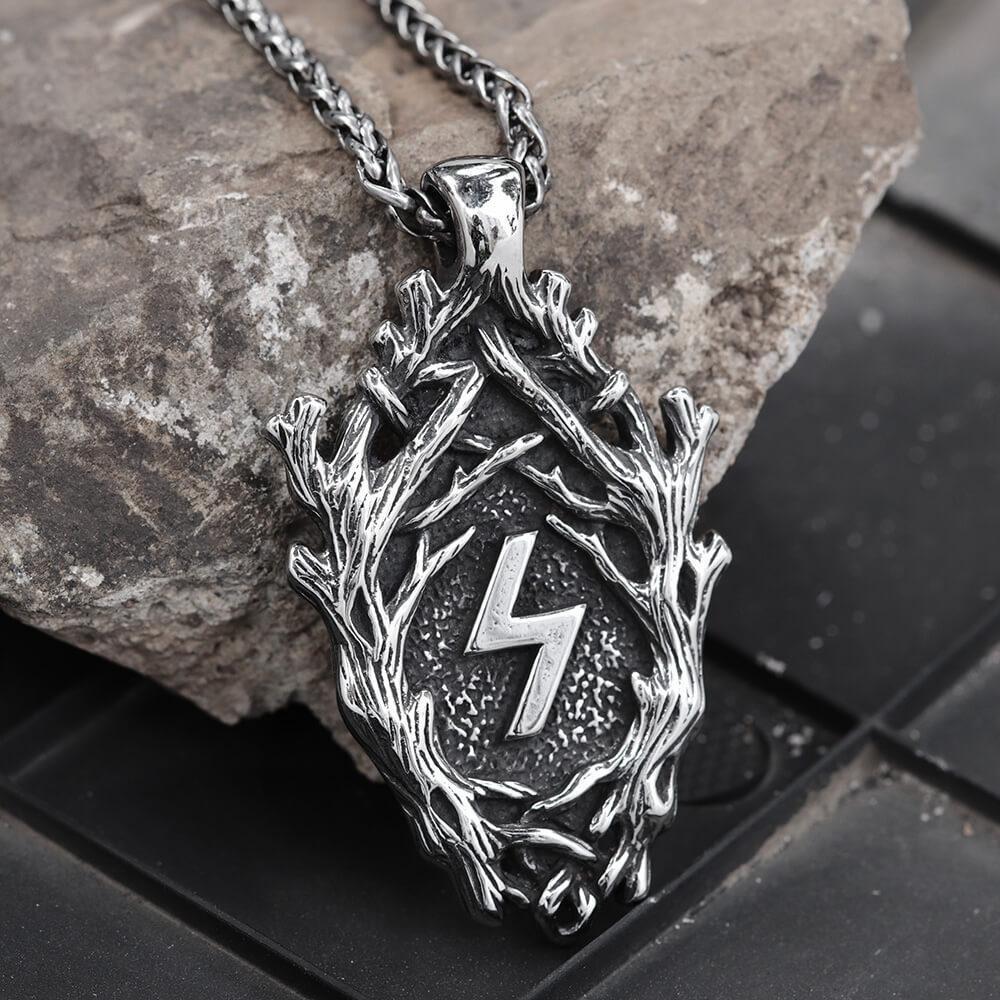 Lightning Branches Stainless Steel Pendant