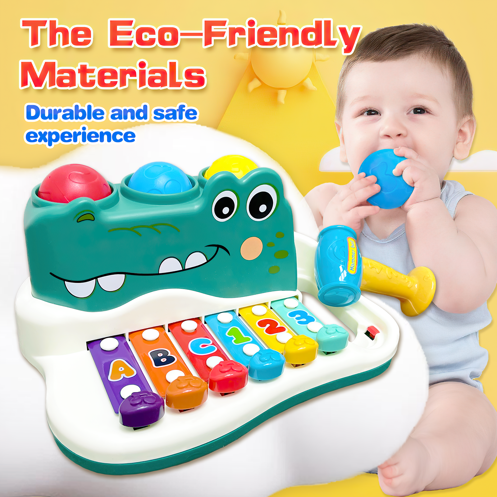 Dinosaur Musical Hammer Pounding with Xylophone