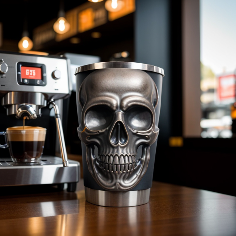 Shiny Metal Skull Tumbler - Keep Your Drink Ice Cold 24H Easily