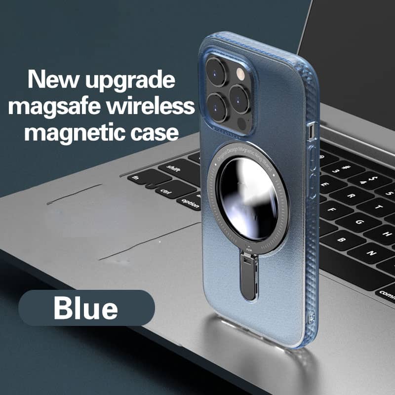 Magnetic Attraction Frosted Bracket Case Cover For iPhone