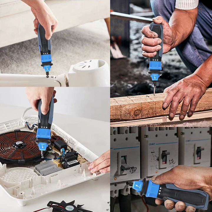 Multifunction Cordless Screwdriver with Circuit Sensor Technology & 9 Piece Bit Kit
