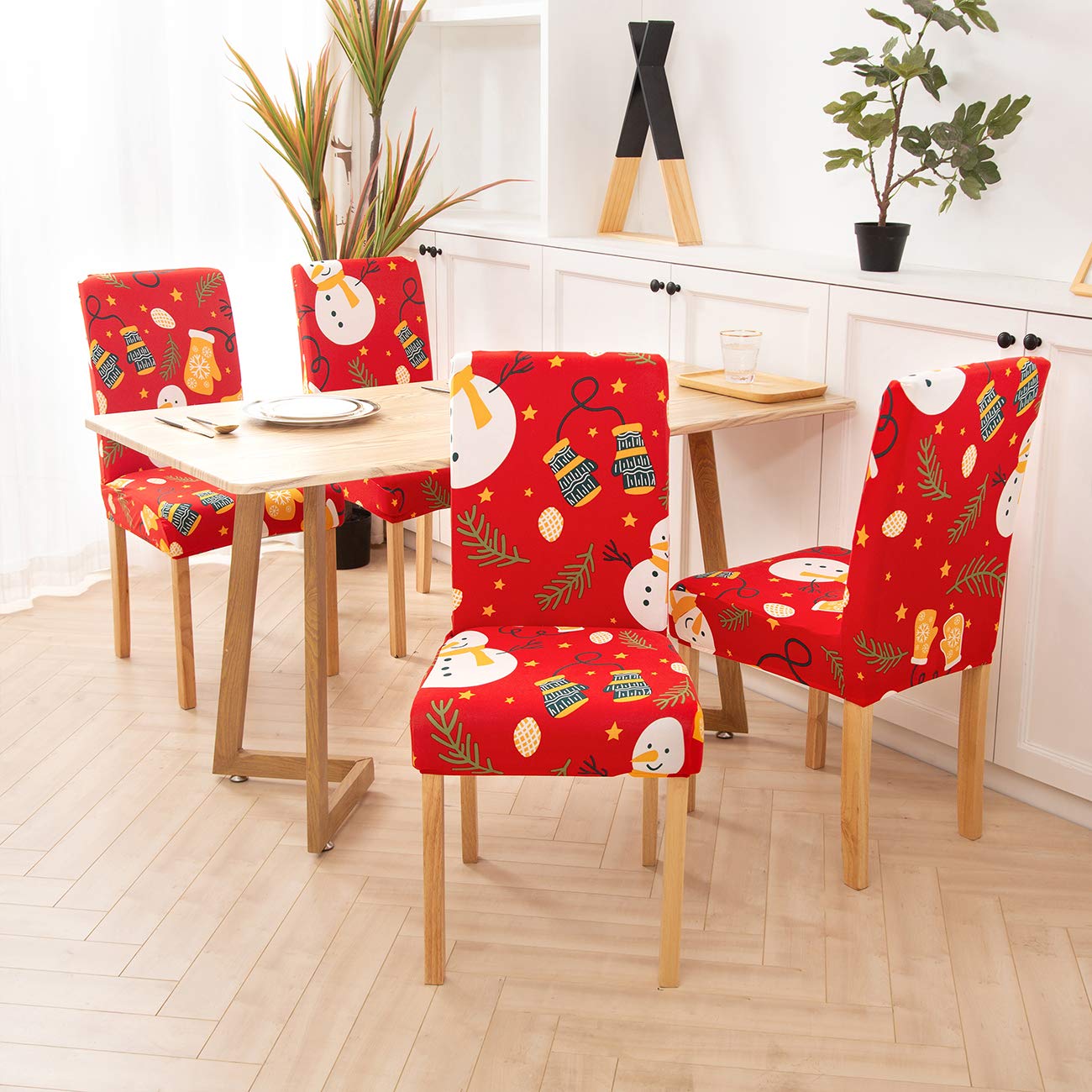 Removable Christmas Dining Room Seat Cover