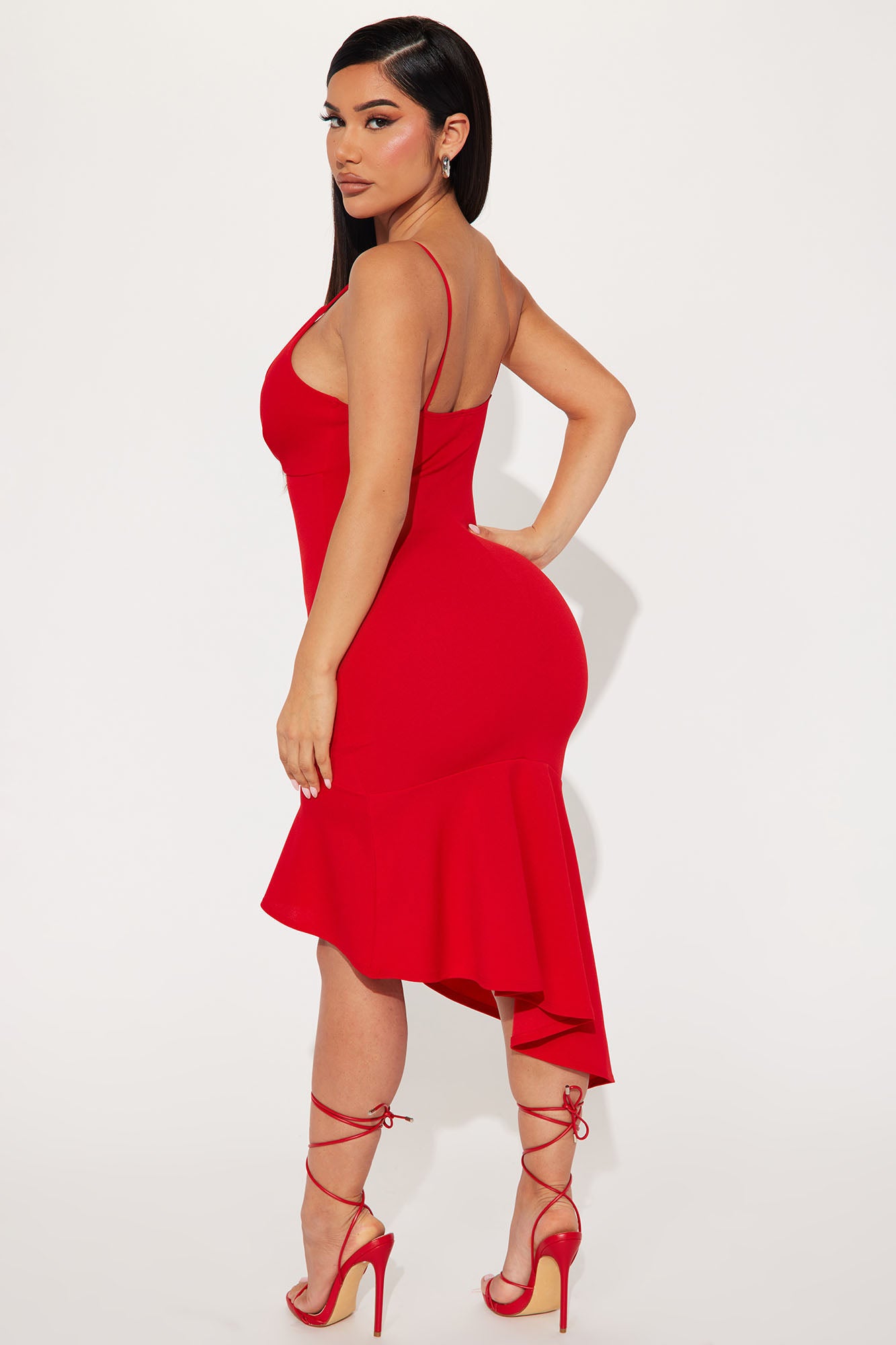 Teach Me To Tango Midi Dress - Red
