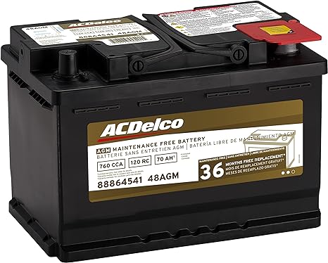 ACDelco silver, calcium Gold 48AGM 36 Month Warranty AGM BCI Group 48 Battery For Truck