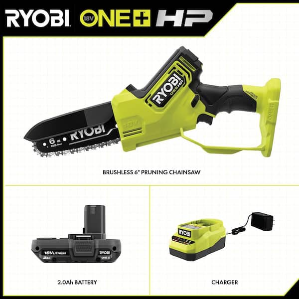 Ryobi ONE+ HP 18V Brushless 6 in. Battery Compact Pruning Mini Chainsaw