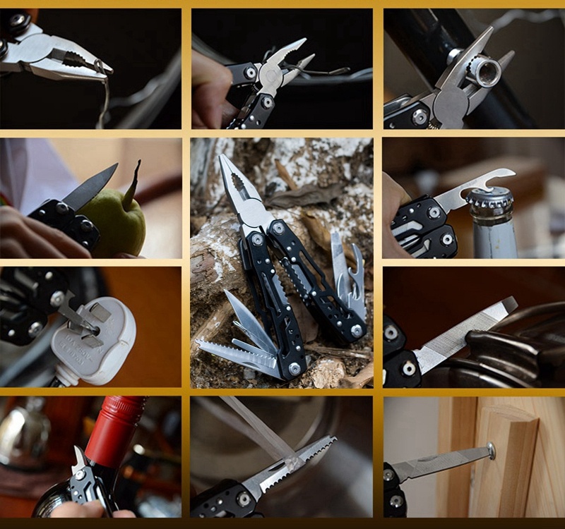 14-In-1 Professional Stainless Steel Multitool Pliers with Safety Locking