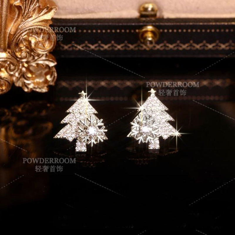 🎅Early Christmas Sale🎄 - Rotatable Snowflake Christmas Tree Earrings