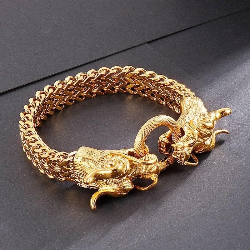 RETRO SILVER/GOLD DRAGON -BRACELET