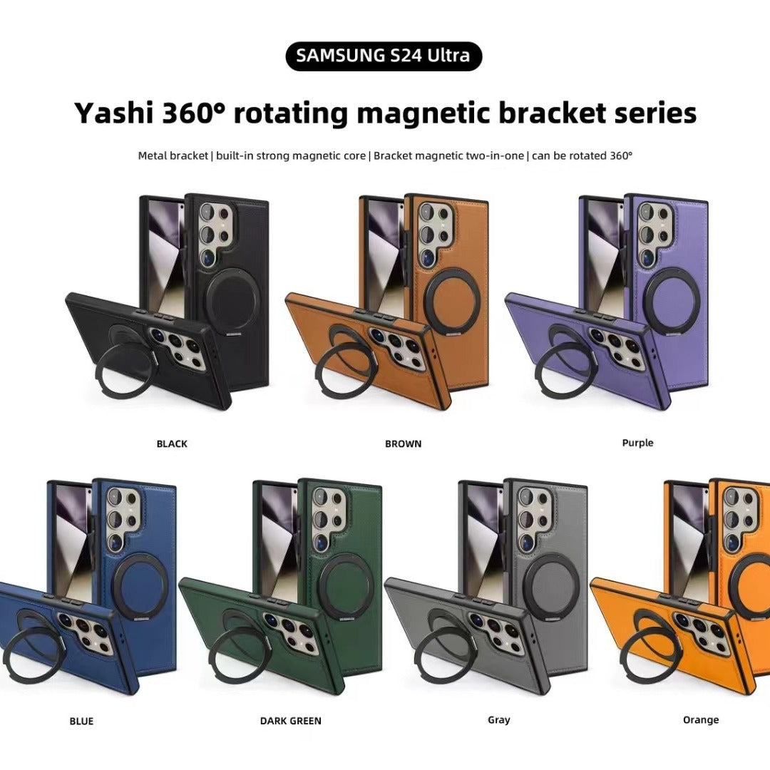 Business Leather Case 360 Rotating Magnetic Stand Mobile Phone Case For Samsung