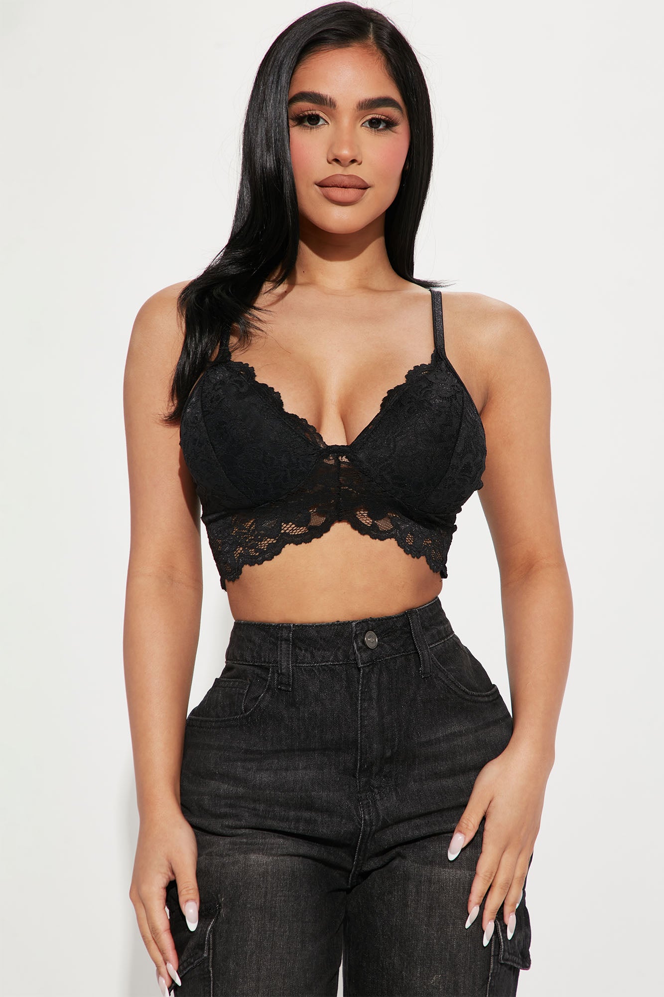 Looking For More Lace Bralette - Black