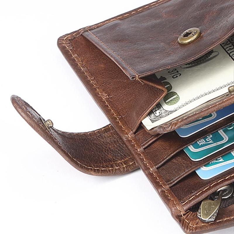 Large Capacity RFID Multi-Slot Vintage Wallet