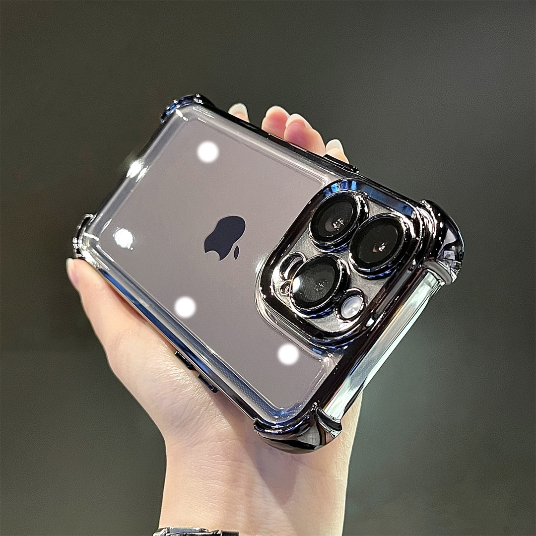 Transparent Airbag Four-Corner Drop-Proof Film With Lens Case Cover for iPhone