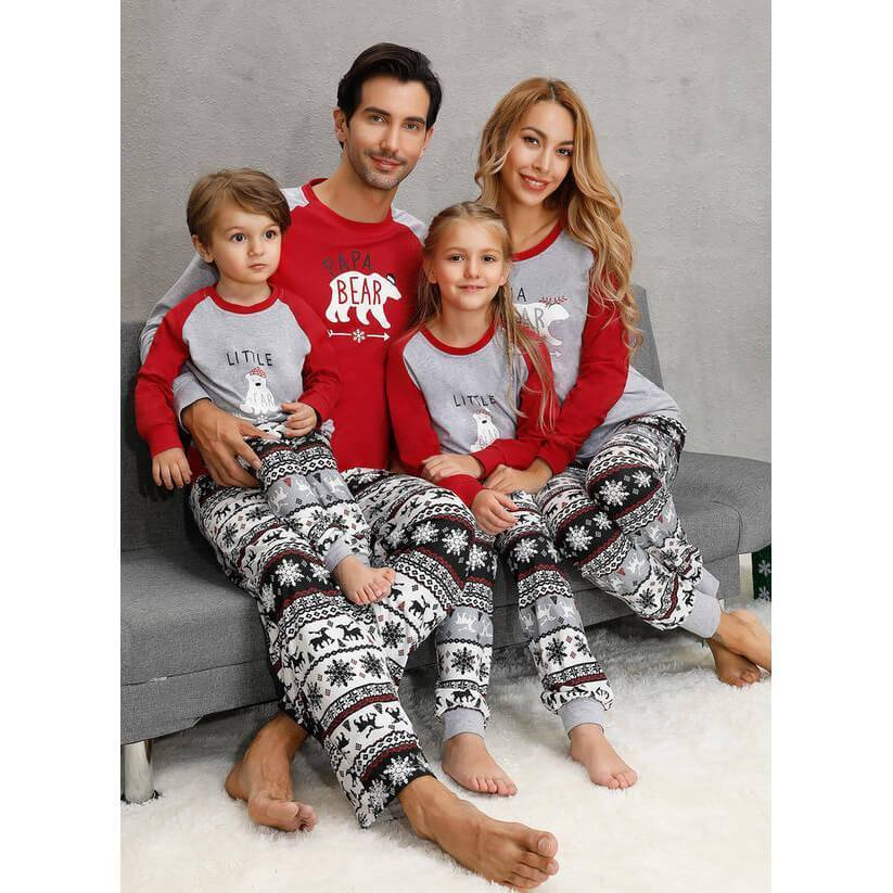 Family Matching Bear Christmas Pajamas Sets