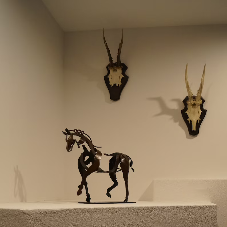 Handmade Metal Horse Sculpture
