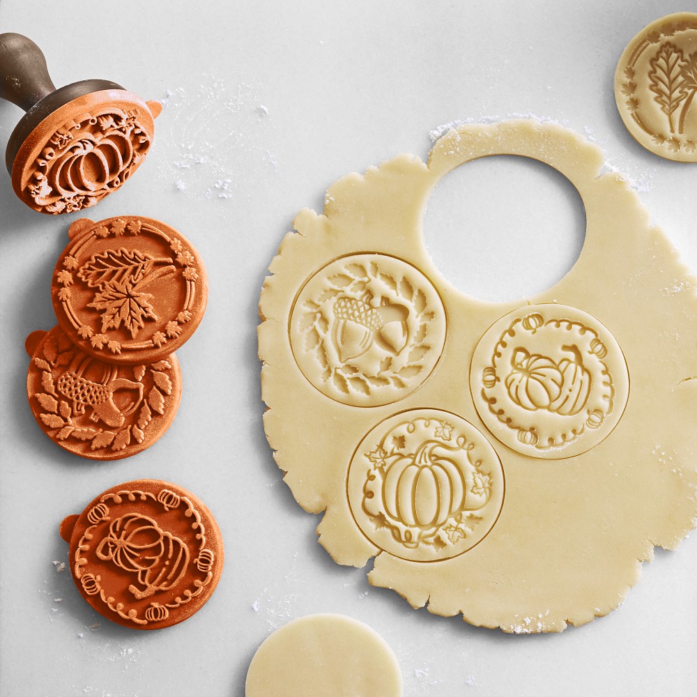 Fall Harvest Silicone Cookie Stamps, Set of 4