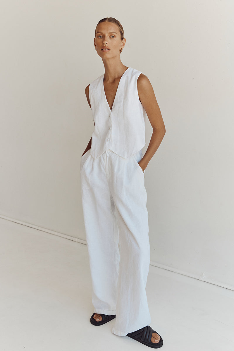 Sleeveless Linen Vest Pant Set(Buy 2 Free Shipping)