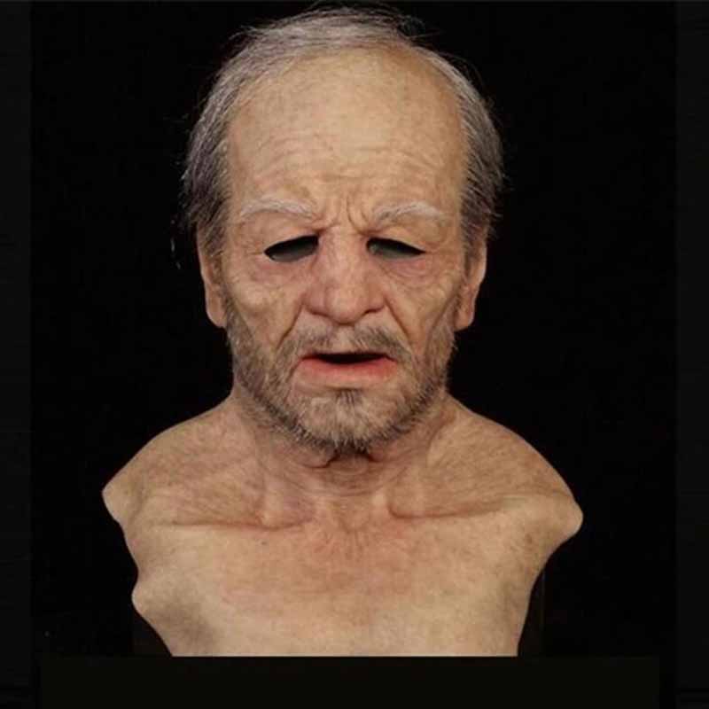 Halloween Realistic Old Man Mask