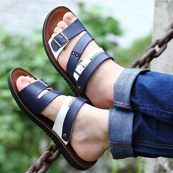 Chicinskates Men's Multicolor Strappy Flat Sandals