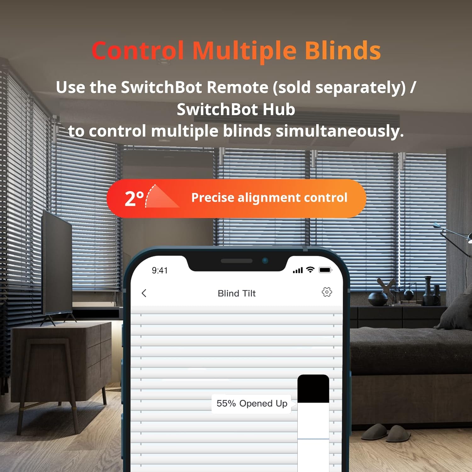 SwitchBot Smart Electric Motorized Blinds Kit 3Pack with 2.4G WiFi Remote Control