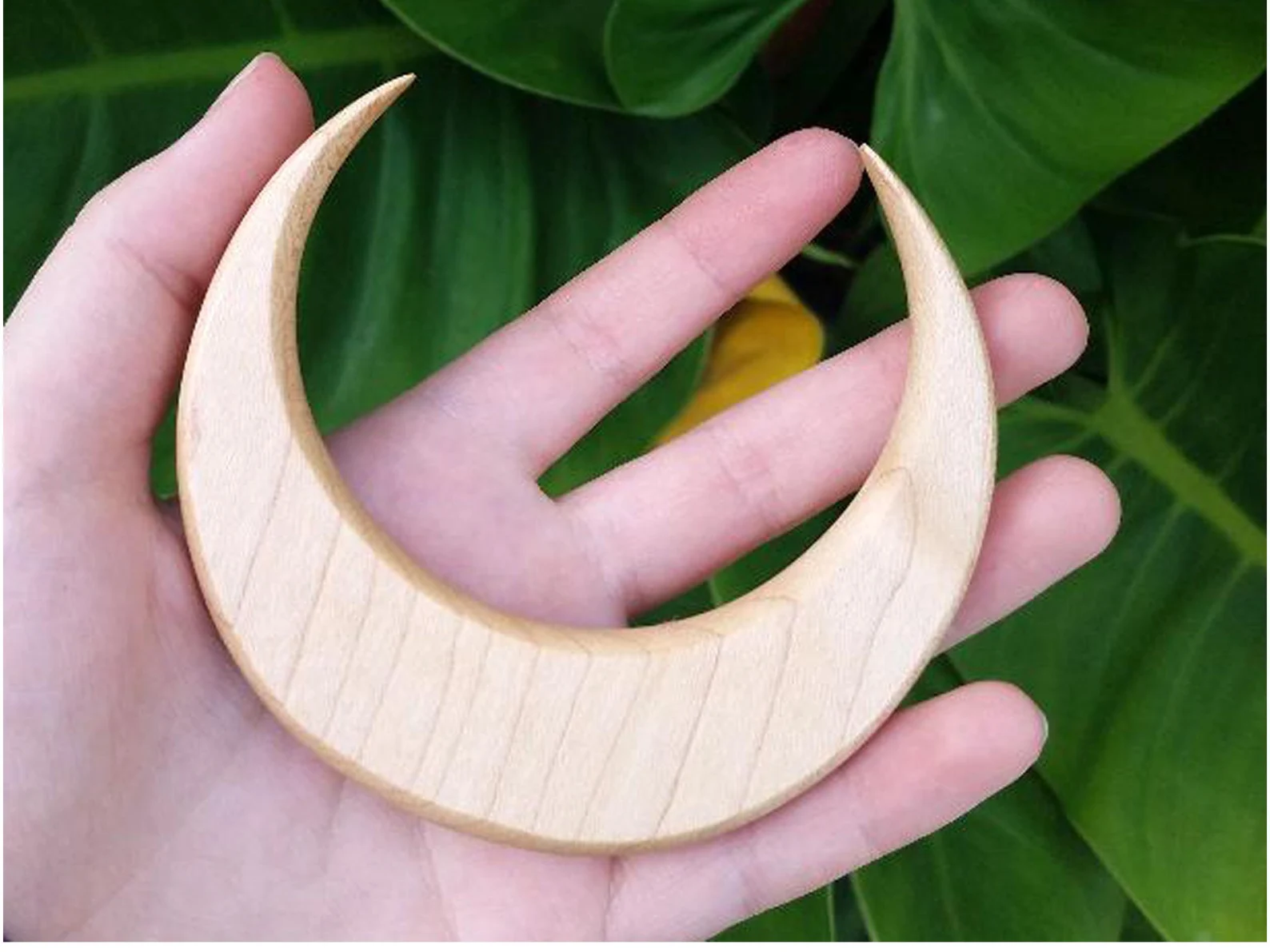 Hair Stick - Crescent Moon in Maple