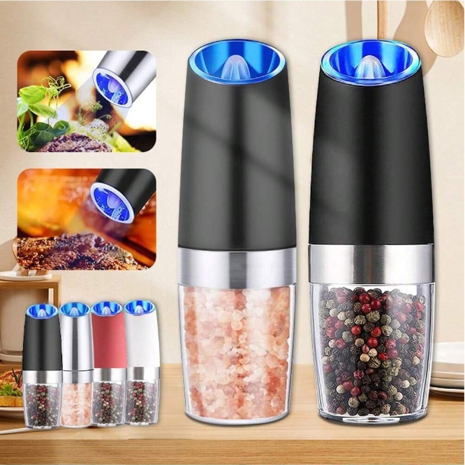 Adjustable Coarseness Gravity Salt and Pepper Mills Automatic Pepper and Salt Mills Battery Powered.