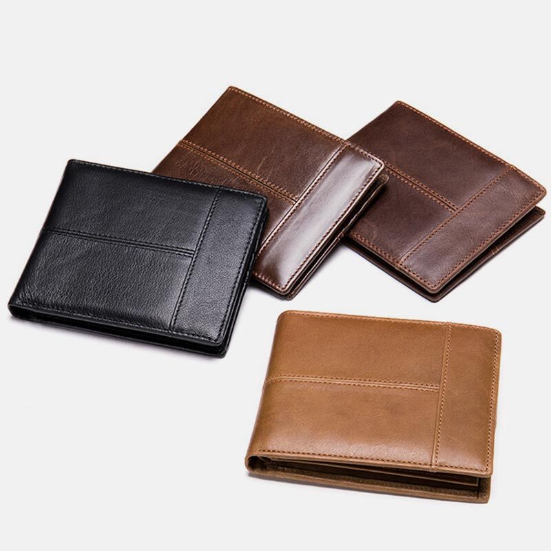 Retro Large Capacity RFID Genuine Leather Wallet