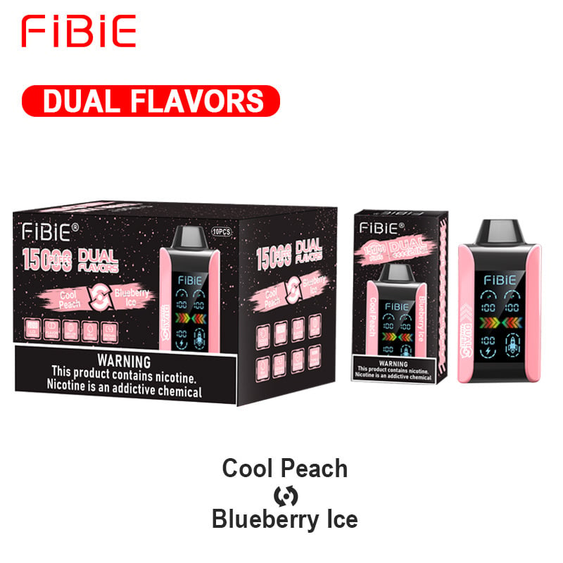 COOL PEACH & BLUEBERRY ICE - FIBIE 15000 Dual Flavors