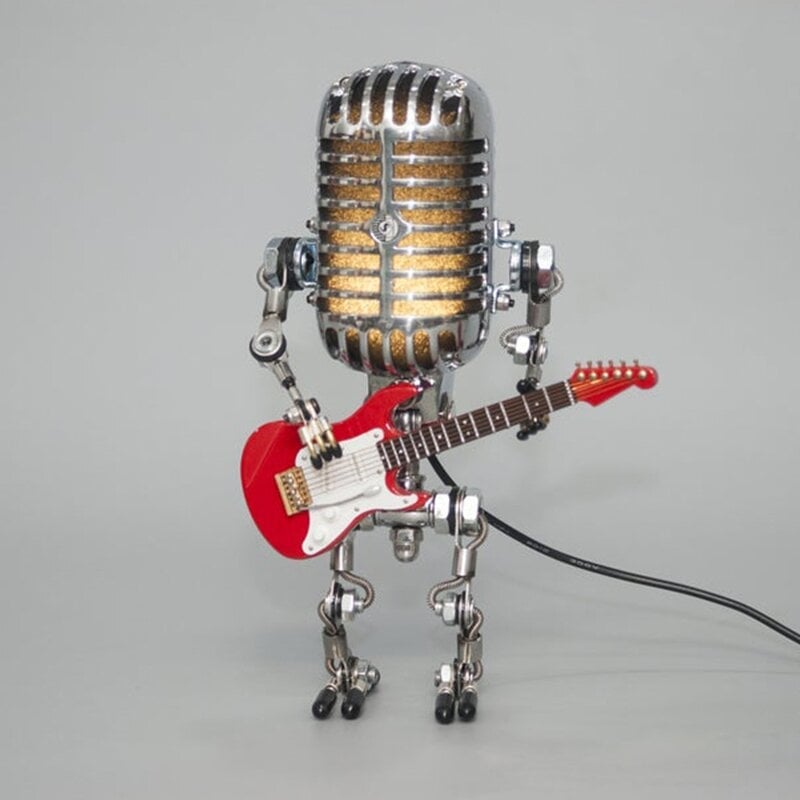 ⏰Last Day Promotion50% OFF -Vintage Metal Microphone Robot Desk Lamp🎸