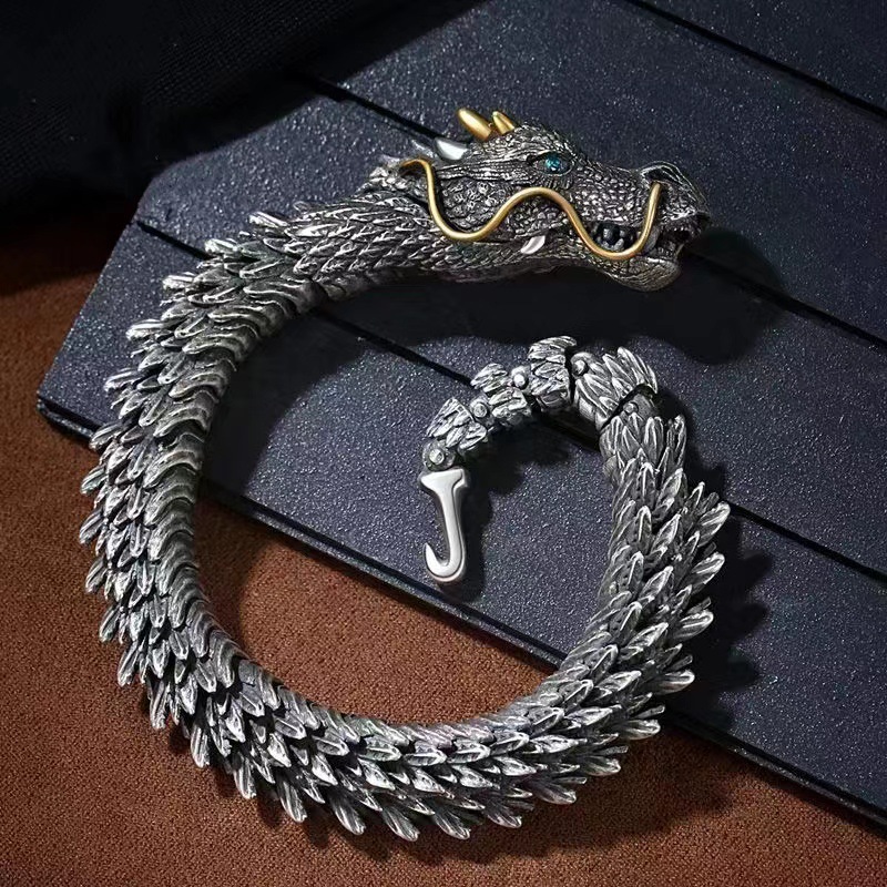 🔥Last Day Promotion - 50% OFF🔥Silver Handmade Dragon Chain Bracelet-BUY 2 GET 10% OFF & FREE SHIPPING