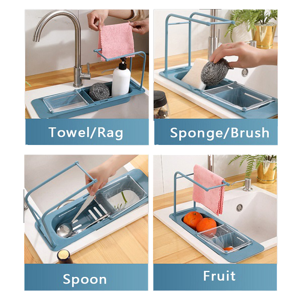 💥Last Day Promotion - 50% OFF💥 Telescopic Sink Holder Rack Set - BUY 2 GET 1 FREE