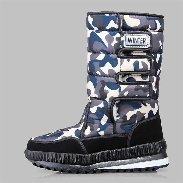 Chicinskates Men's Velcro Platform Mid-Calf Snow Boots