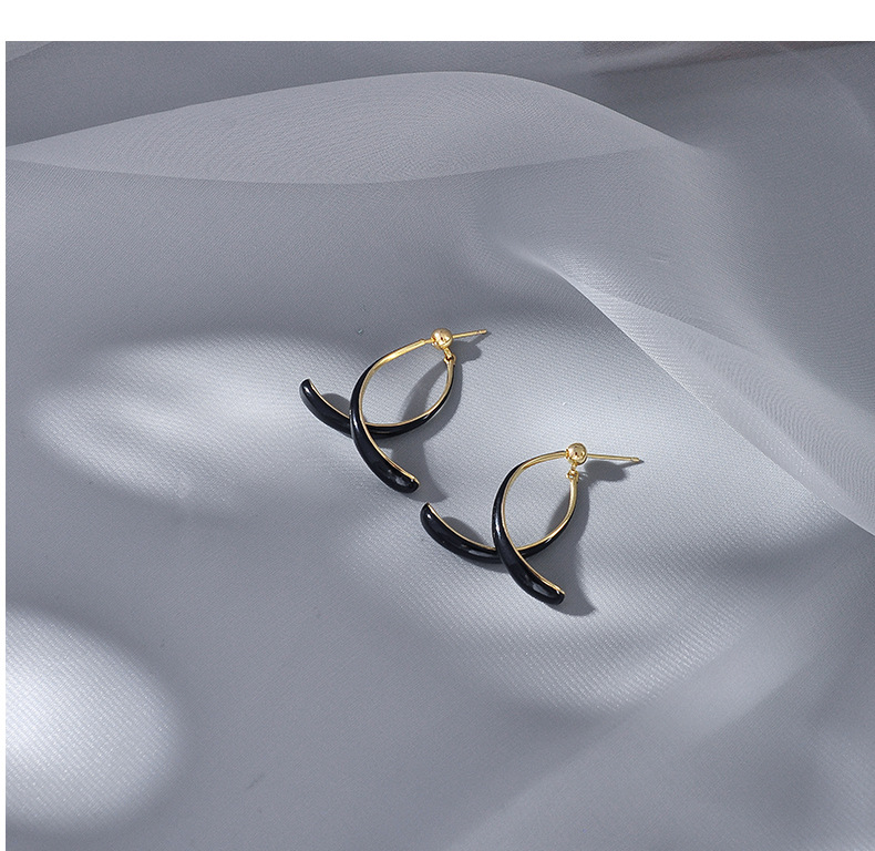 ✨New Arrival- 925 Silver Cross Curved Earrings