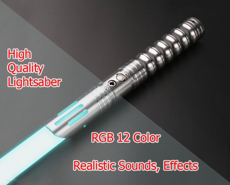 Lightsaber A, RGB 12 color, aluminum hilt, Removable PC blade,  with USB charging cable, 6 set sound.