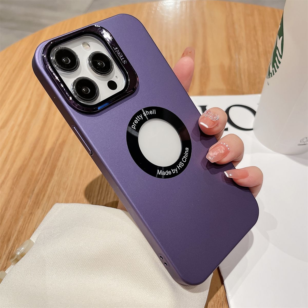 Frosted Hollow Invisible Lens Bracket Case Cover For iPhone
