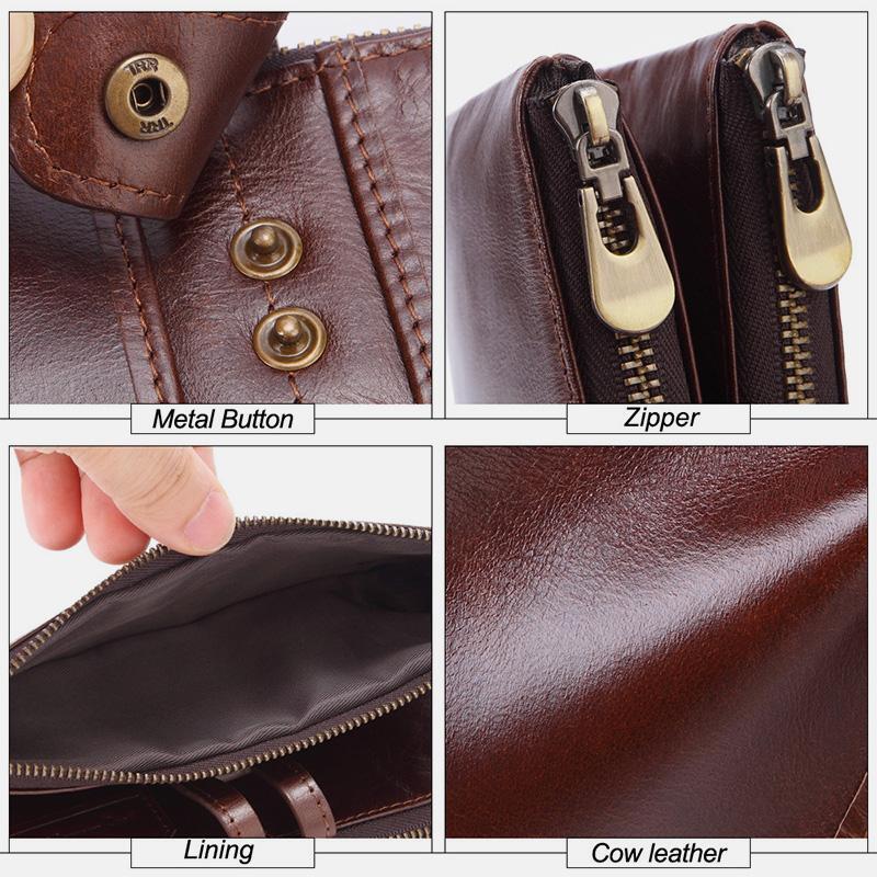 Large Capacity Genuine Leather Long Vintage Wallet