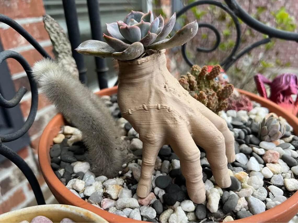 Funny Horror Palm Concrete Succulent Planters Pot-From Wednesday