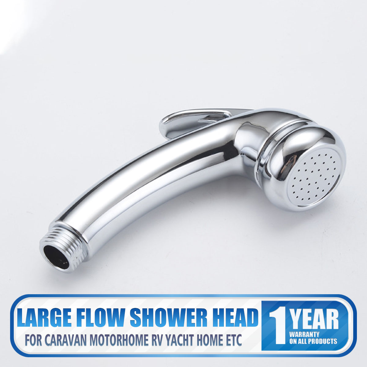 Large flow shower head for Caravan Motorhome Camper Chrome Handheld Heads
