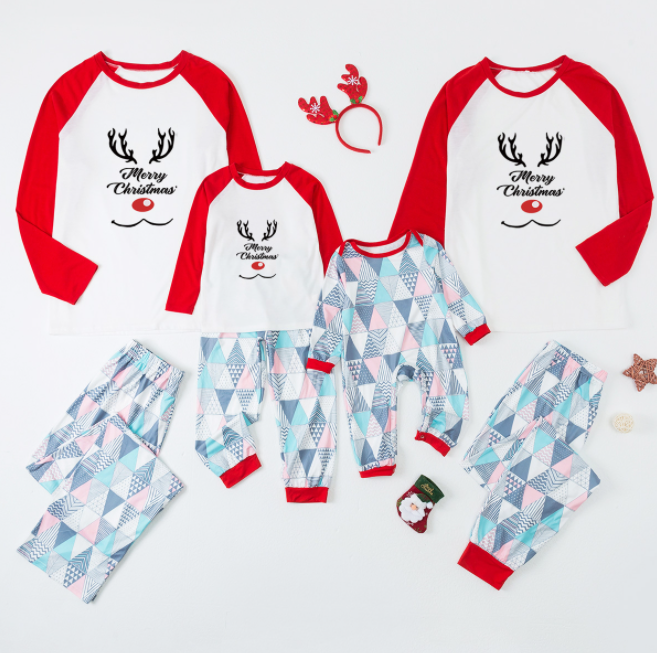 Merry Christmas Elk Family Pajamas Set