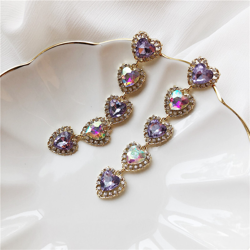Super flash long love earrings