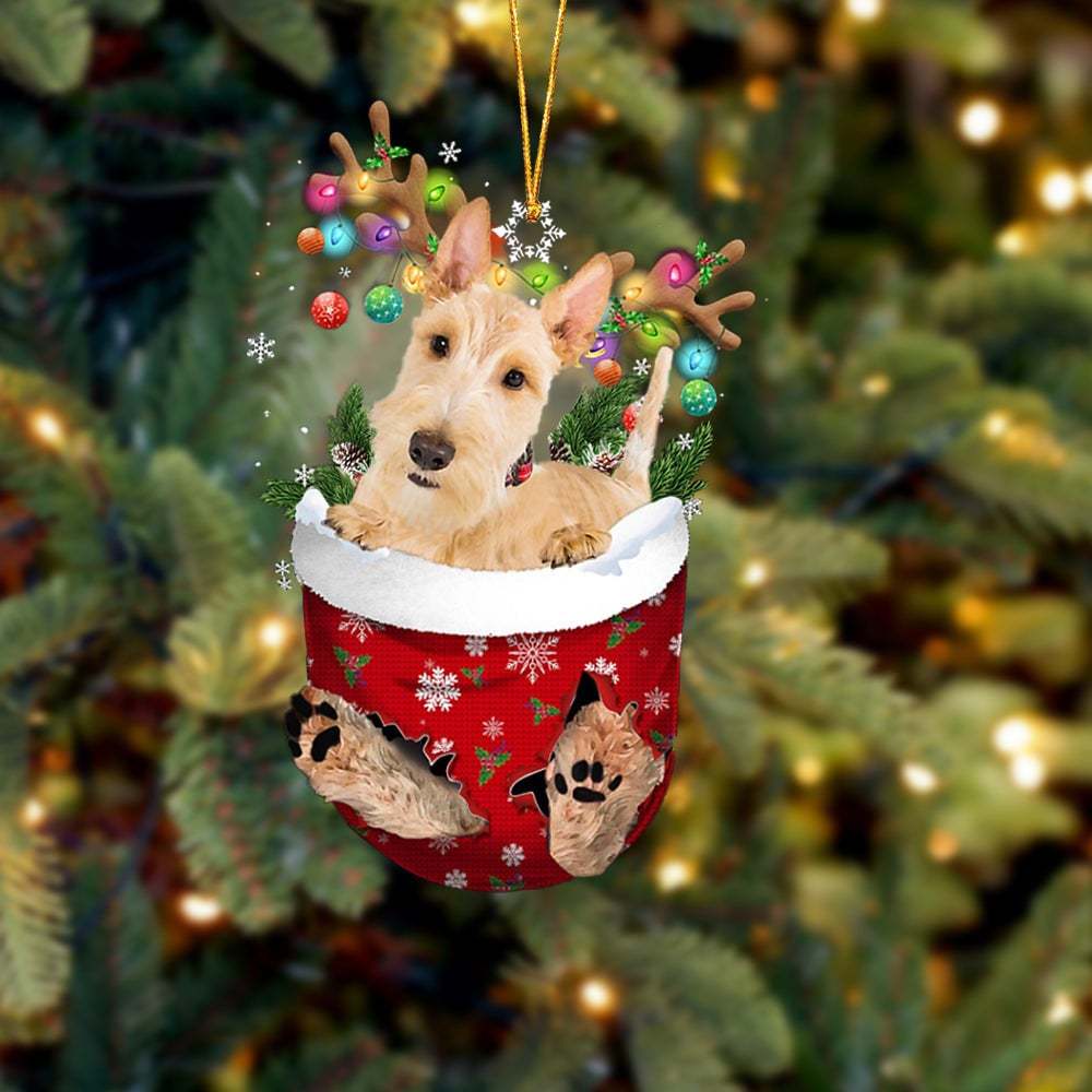 Wheaten Scottish Terrier In Snow Pocket Ornament
