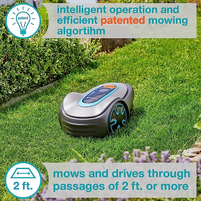 GARDENA SILENO Minimo - Automatic Robotic Lawn Mower, with Bluetooth app and Boundary Wire